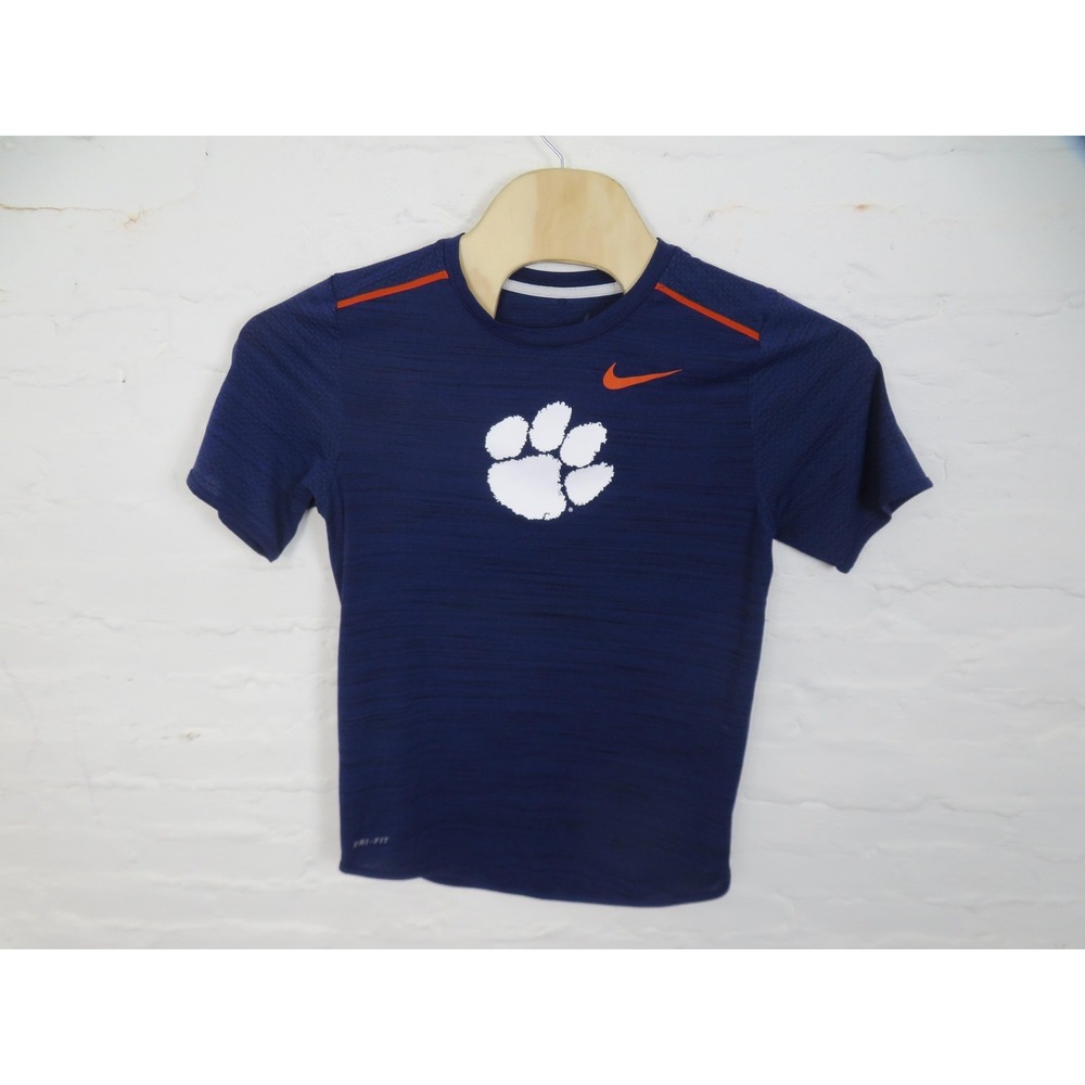 Clemson Tigers Shirt Mens Small Purple Nike Dri Fit NCAA Football Short Sleeve